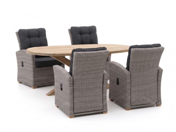 Intenso Furniture Intenso Mazzano/ROUGH-Y Ellips 200cm dining tuinset 5-delig verstelbaar Laagste prijsgarantie!