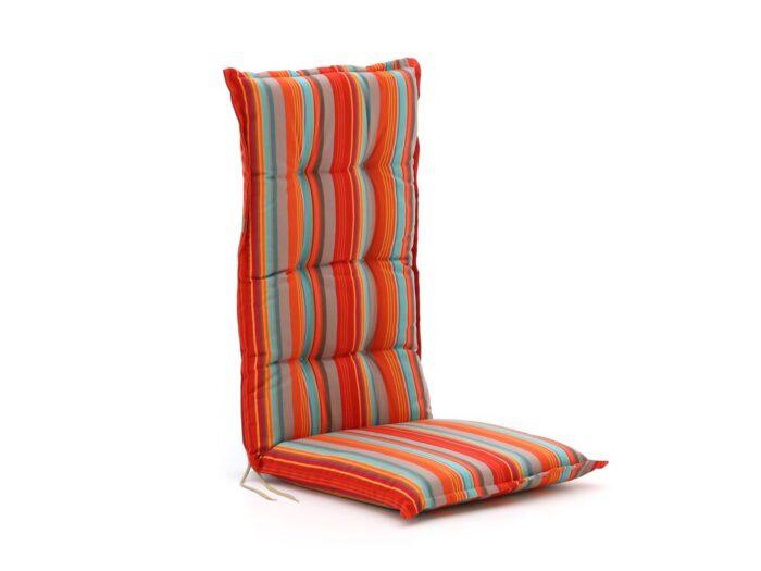 Kees Smit Collectie Tuinkussen hoge rug 123x50cm – Blauw/Oranje/Rood