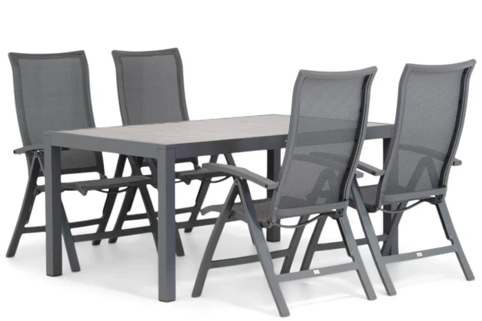Presto Lucardo/Residence 164 cm dining tuinset 5-delig - Grijs-antraciet