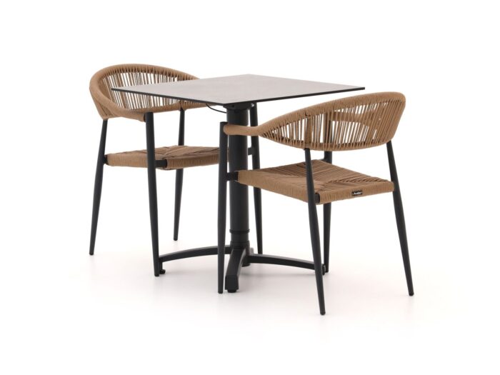 Manifesto Furniture Belpasso/Canzo 70cm dining tuinset 3-delig verstelbaar – Zwart