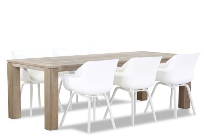 Hartman Sophie element/Brighton 240 cm dining tuinset 7-delig – Wit