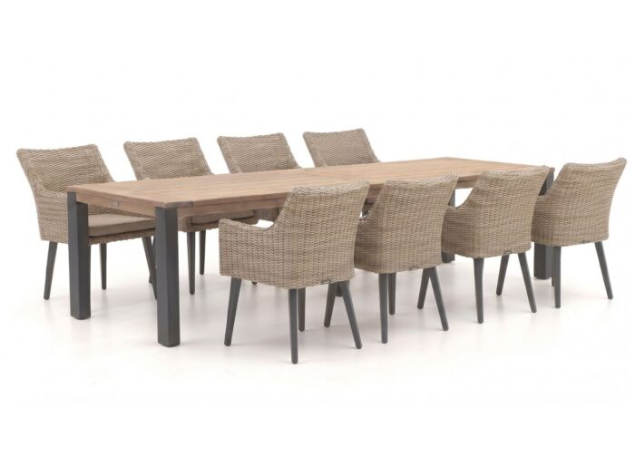 Manifesto Furniture Matese/ROUGH-S 300cm dining tuinset 9-delig – Bruin