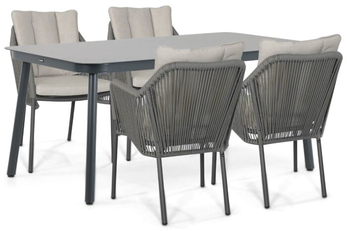 De Laan Projects Laan Marbella/Tavano 160×90 cm dining tuinset 5-delig – Grijs-antraciet