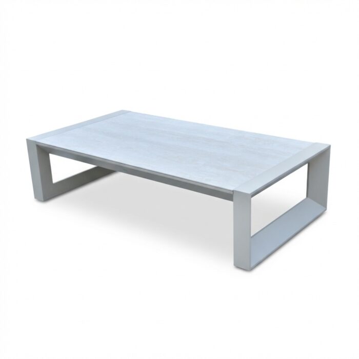 LUX outdoor living Kaapstad loungetafel | sintered stone + aluminium | beige | 140x72cm