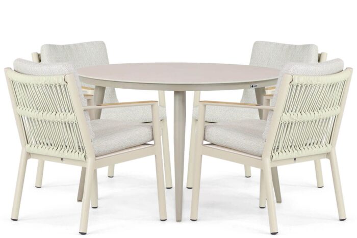 Coco Sevilla/Vienna 120 cm dining tuinset 5-delig – Taupe-naturel-bruin