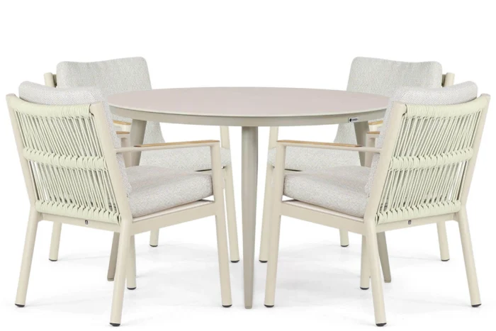 Coco Sevilla/Vienna 120 cm dining tuinset 5-delig - Taupe-naturel-bruin