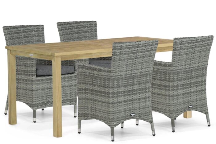 Domani Furniture Miami/Weston 160 cm dining tuinset 5-delig – Grijs-antraciet