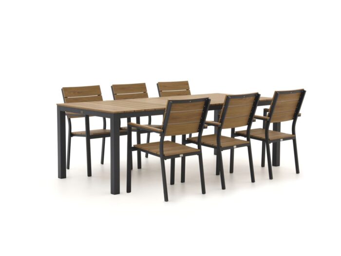 Bellagio tuinmeubelen + 10% kassakorting | Bellagio Fidenza 220cm dining tuinset 7-delig stapelbaar – Grijs