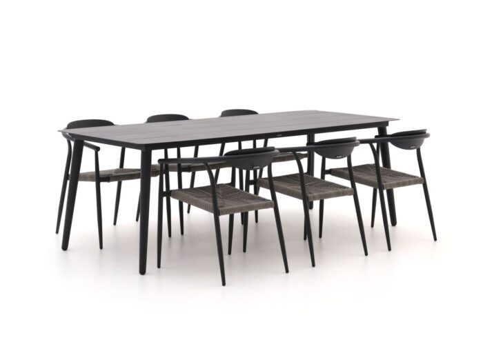 Manifesto Furniture Cavone/Sora 220cm dining tuinset 7-delig stapelbaar – Grijs