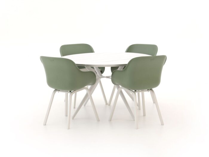 Hartman tuinmeubelen Hartman Le Soleil Element/Sora ø127cm dining tuinset 5-delig Laagste prijsgarantie! – Wit