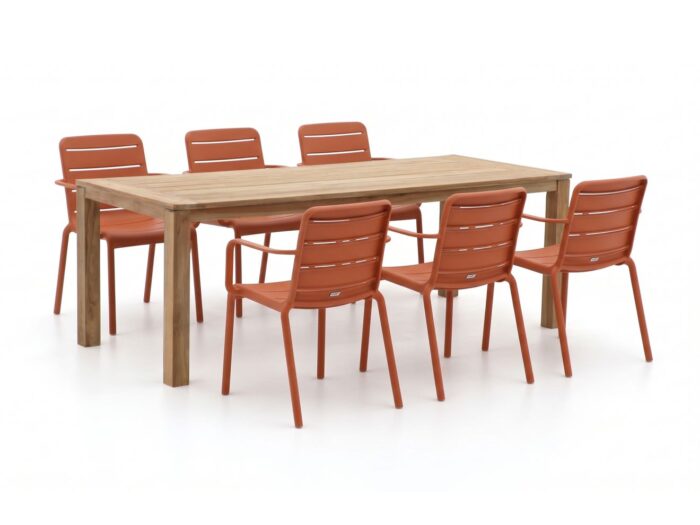 Forza Furniture Forza Narni/ROUGH-S 220cm dining tuinset 7-delig stapelbaar Laagste prijsgarantie!