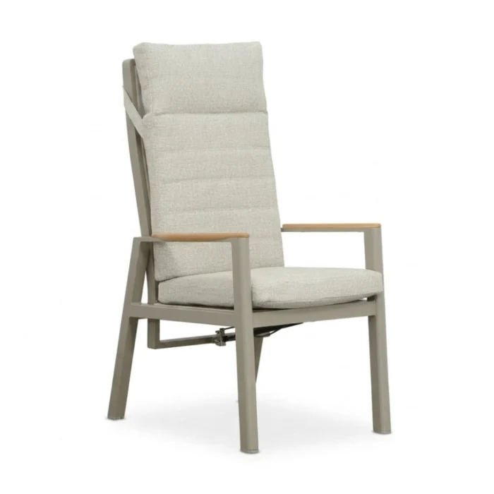 LUX outdoor living Brighton dining tuinstoel | aluminium + teak | beige