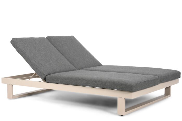 Lifestyle Garden Furniture Massimo ligbed met kussen loft/dark grey – Taupe-naturel-bruin