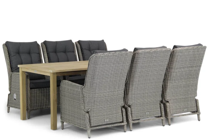 Garden Collections Kingston/Weston 210 cm dining tuinset 7-delig - Grijs-antraciet