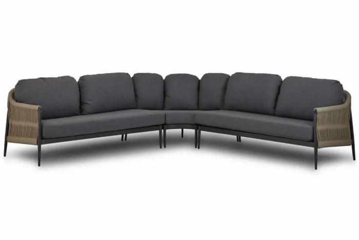 Coco Romeo hoek loungeset 3-delig - Taupe-naturel-bruin