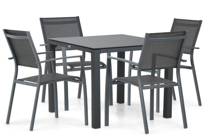 Lifestyle Garden Furniture Sella/Mateo 90 cm dining tuinset 5-delig – Grijs-antraciet