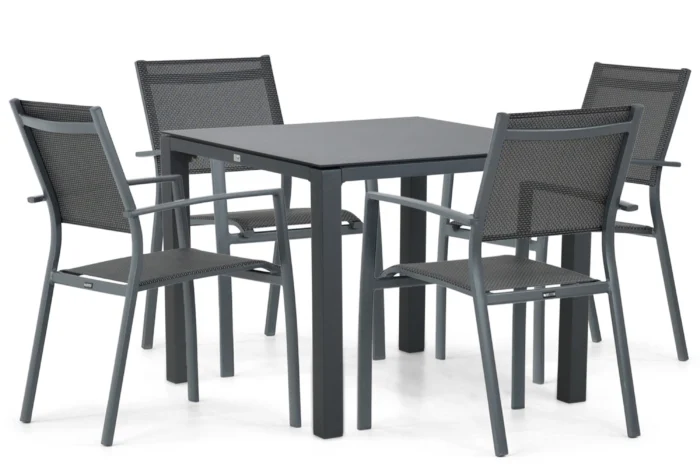 Lifestyle Garden Furniture Sella/Mateo 90 cm dining tuinset 5-delig - Grijs-antraciet