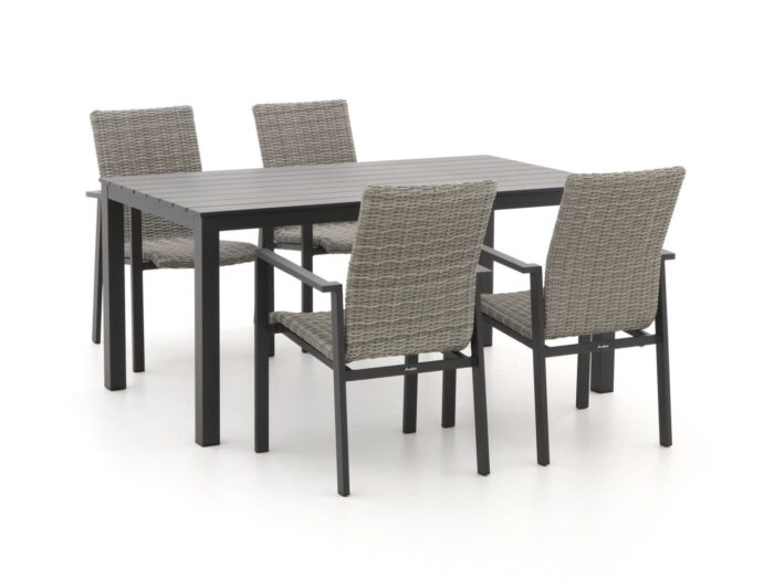 Manifesto Furniture Manifesto Villongo/Menzano 160cm dining tuinset 5-delig stapelbaar Laagste prijsgarantie! – Grijs