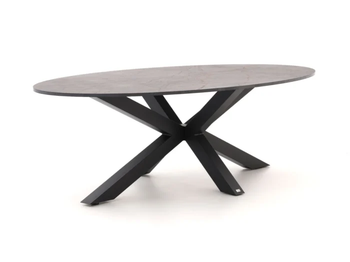 Bellagio tuinmeubelen Induno Ellips dining tuintafel 200x110cm - Grijs