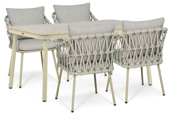 Coco Oliva/Tavano 160x90 cm dining tuinset 5-delig - Zand/Beige