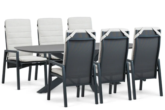 Lifestyle Garden Furniture Vivaro/Voyage 240x120 cm dining tuinset 7-delig - Grijs-antraciet