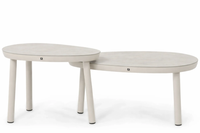 Coco Livo loungetafel set 2 delig – Taupe-naturel-bruin