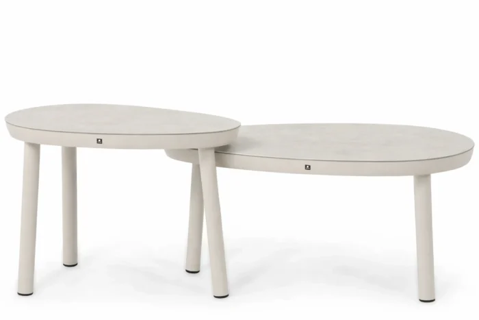 Coco Livo loungetafel set 2 delig - Taupe-naturel-bruin