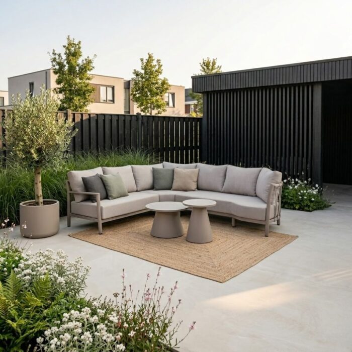 LUX outdoor living Merida hoek loungeset | aluminium + touw | beige | 5-delig