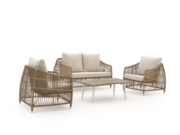 Manifesto Furniture Manifesto Ortello/ROUGH-K stoel-bank loungeset 4-delig 4-zits Laagste prijsgarantie! – Wit