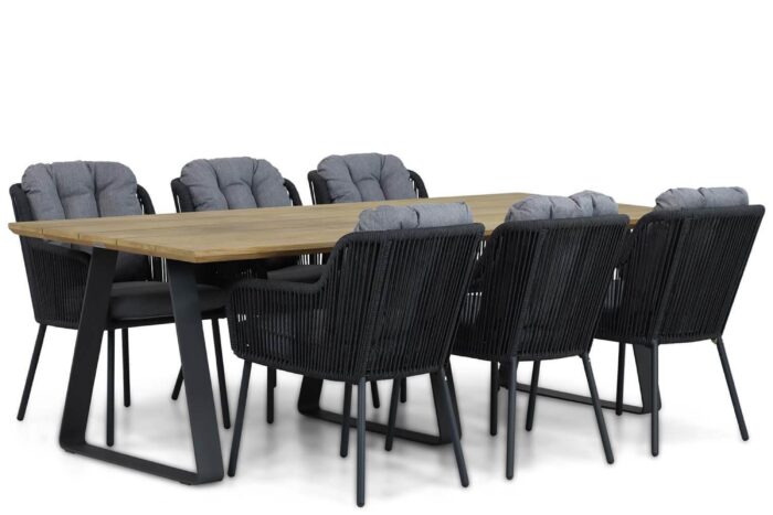 Santika Furniture Tendenza/Palta 240 cm dining tuinset 7-delig – Grijs-antraciet