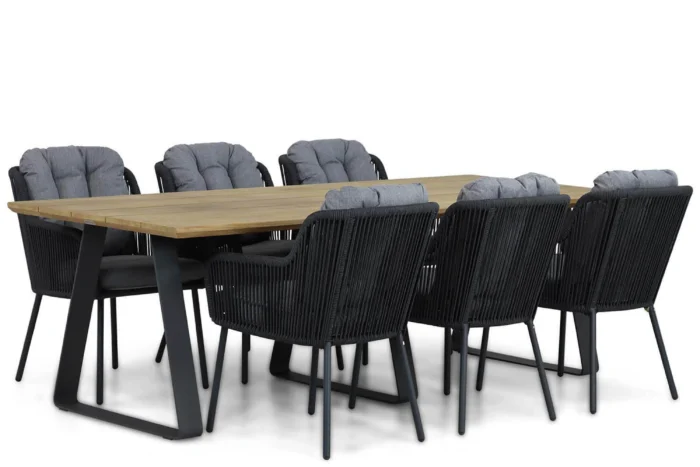 Santika Furniture Tendenza/Palta 240 cm dining tuinset 7-delig - Grijs-antraciet
