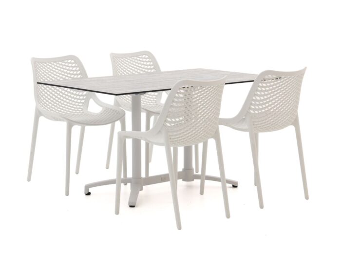 Forza Furniture Forza Ripi/Canzo 140cm dining tuinset 5-delig stapelbaar inklapbaar Laagste prijsgarantie! – Grijs