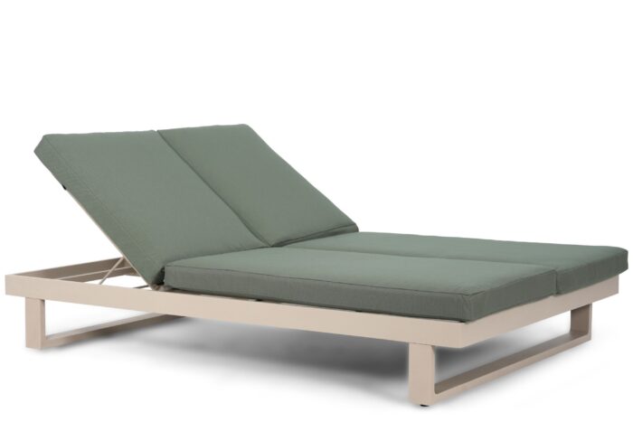Lifestyle Garden Furniture Massimo ligbed met kussen loft/moss green – Taupe-naturel-bruin