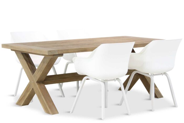 Hartman Sophie element/Oregon 200 cm dining tuinset 5-delig – Wit