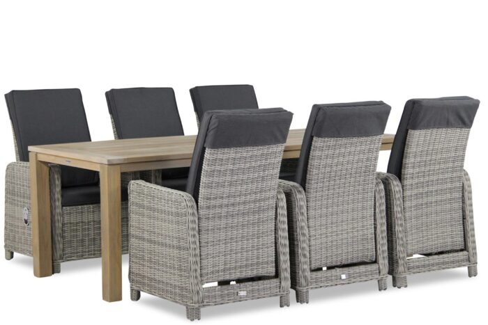 Garden Collections Bello/Bristol 220 cm dining tuinset 7-delig – Grijs-antraciet