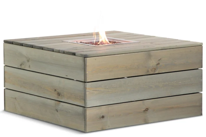 Garden Collections Basic vuurtafel 100 x 100 cm - Old teak greywash