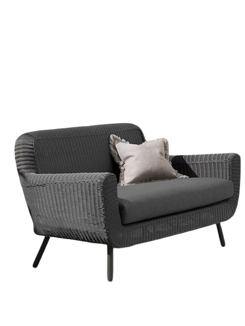 Eurofar Jonah sofa 2-seater dark grey steel/dark grey wicker