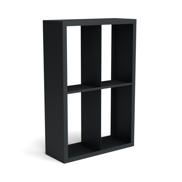 Geroba Beltza zwarte houtopslag onderverdeling 4 vakken 1000x385x1500 mm – zwart