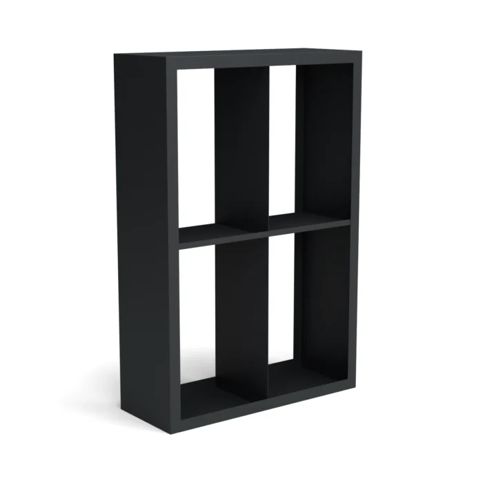 Geroba Beltza zwarte houtopslag onderverdeling 4 vakken 1000x385x1500 mm - zwart
