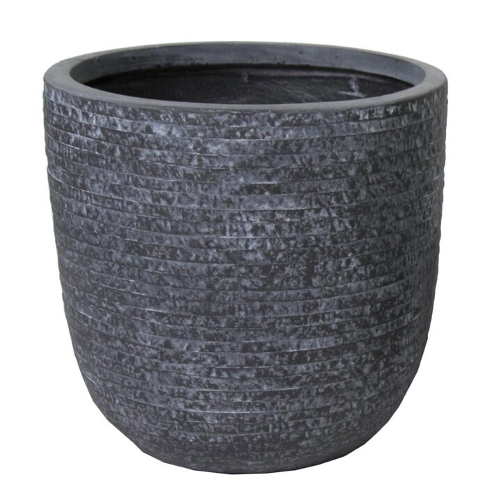 Mcollections Bloempot Utah egg pot graphite d32h31 Fiberclay clayfibre – grijs