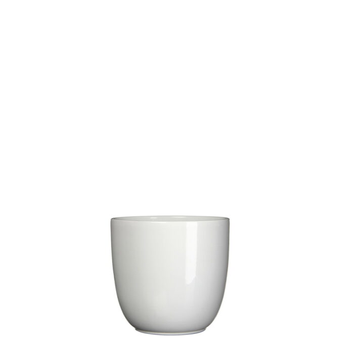 Mica decorations Bloempot Pot rond es/10.5 tusca 11 x 12 cm wit Mica