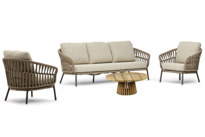 Coco Viento/Fungo 75 cm stoel-bank loungeset 4-delig – Zand/Beige
