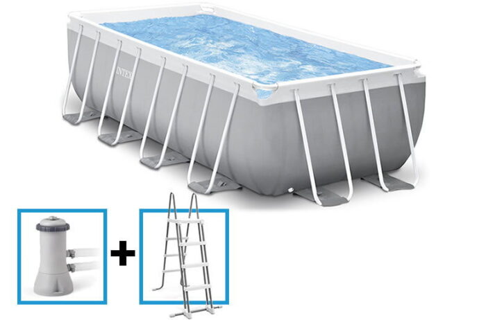 Intex Rechthoekige Opzetzwembad Zwembadset 400x200x122 cm – grijs