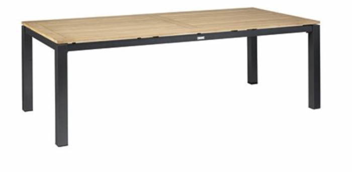 Exotan Memphis Tuintafel Teak Antraciet 220×100 cm tuinmeubel – zwart