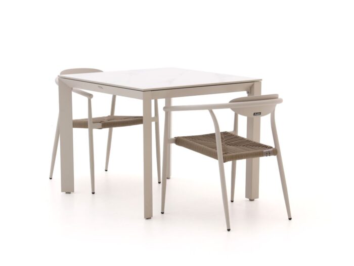 Manifesto Furniture Cavone/Sestino 90cm dining tuinset 3-delig stapelbaar – Wit