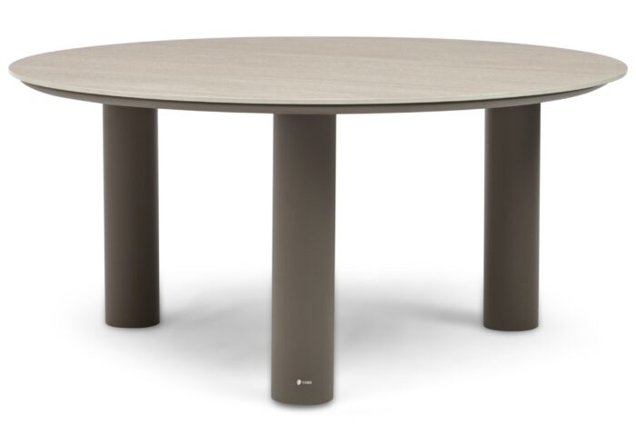 Coco Trino dining tuintafel 158 cm – Taupe-naturel-bruin