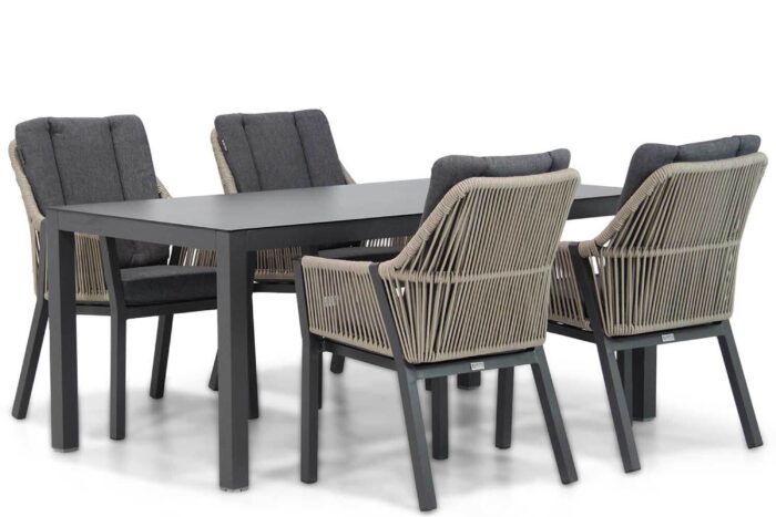 Lifestyle Garden Furniture Verona/Madras 180 cm dining tuinset 5-delig – Taupe-naturel-bruin