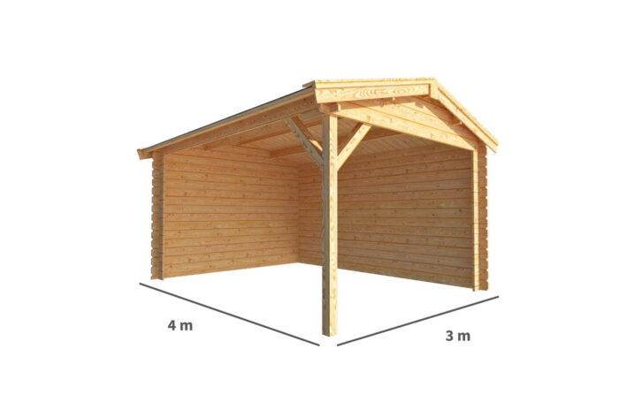 Warentuin collection Overkapping Fenna-Vanessa 300 cm bij 400 cm diep zadeldak – bruin