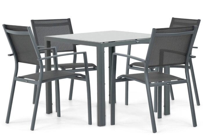 Lifestyle Garden Furniture Sella/Venustas 85 cm dining tuinset 5-delig – Grijs-antraciet
