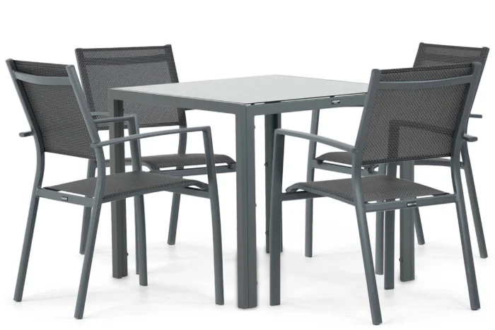 Lifestyle Garden Furniture Sella/Venustas 85 cm dining tuinset 5-delig - Grijs-antraciet